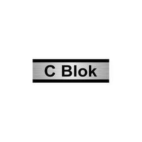 Özarslan Dizayn C Blok 5x20 cm Gümüş Renk Metal Yönlendirme Levhası