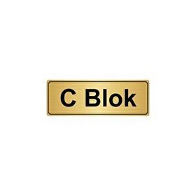 Özarslan Dizayn C Blok 7x20 cm Altın Renk Metal Yönlendirme Levhası