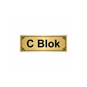 Özarslan Dizayn C Blok 7x20 cm Altın Renk Metal Yönlendirme Levhası