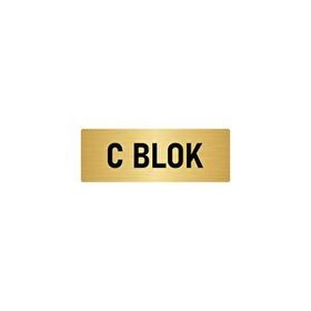 Özarslan Dizayn C Blok 7x20 cm Altın Renk Metal Yönlendirme Levhası