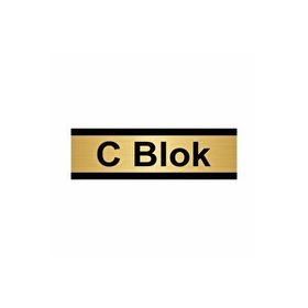 Özarslan Dizayn C Blok 7x20 cm Altın Renk Metal Yönlendirme Levhası