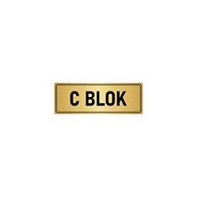 Özarslan Dizayn C Blok 7x20 cm Altın Renk Metal Yönlendirme Levhası
