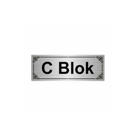Özarslan Dizayn C Blok 7x20 cm Gümüş Renk Metal Yönlendirme Levhası