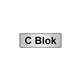 Özarslan Dizayn C Blok 7x20 cm Gümüş Renk Metal Yönlendirme Levhası