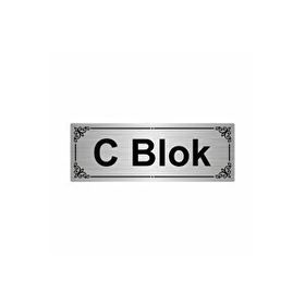 Özarslan Dizayn C Blok 7x20 cm Gümüş Renk Metal Yönlendirme Levhası