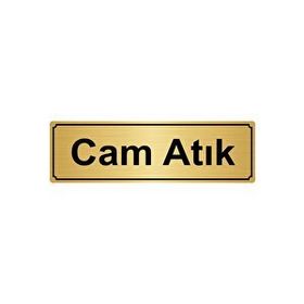 Özarslan Dizayn Cam Atık 10x20 cm Altın Renk Metal Yönlendirme Levhası