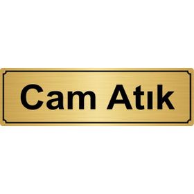 Özarslan Dizayn Cam Atık 10x20 cm Altın Renk Metal Yönlendirme Levhası