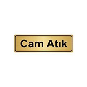 Özarslan Dizayn Cam Atık 5x20 cm Altın Renk Metal Yönlendirme Levhası