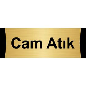 Özarslan Dizayn Cam Atık 5x20 cm Altın Renk Metal Yönlendirme Levhası
