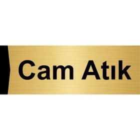 Özarslan Dizayn Cam Atık 5x20 cm Altın Renk Metal Yönlendirme Levhası