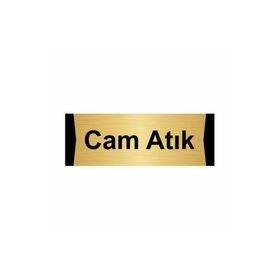 Özarslan Dizayn Cam Atık 7x20 cm Altın Renk Metal Yönlendirme Levhası