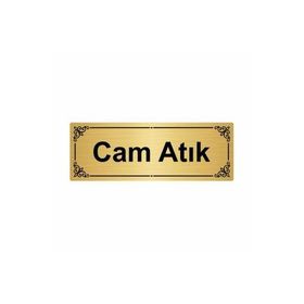 Özarslan Dizayn Cam Atık 7x20 cm Altın Renk Metal Yönlendirme Levhası