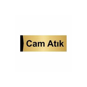 Özarslan Dizayn Cam Atık 7x20 cm Altın Renk Metal Yönlendirme Levhası