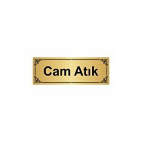 Özarslan Dizayn Cam Atık 7x20 cm Altın Renk Metal Yönlendirme Levhası