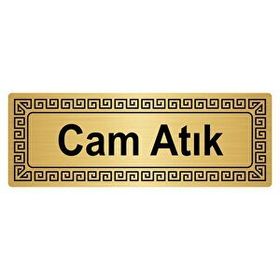 Özarslan Dizayn Cam Atık 7x20 cm Altın Renk Metal Yönlendirme Levhası