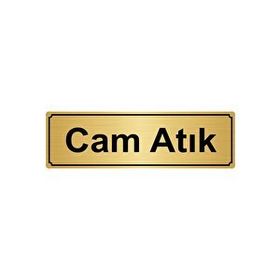 Özarslan Dizayn Cam Atık 7x20 cm Altın Renk Metal Yönlendirme Levhası