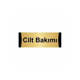 Özarslan Dizayn Cilt Bakımı 10x20 cm Altın Renk Metal Yönlendirme Levhası