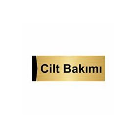Özarslan Dizayn Cilt Bakımı 10x20 cm Altın Renk Metal Yönlendirme Levhası