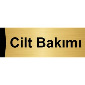 Özarslan Dizayn Cilt Bakımı 10x20 cm Altın Renk Metal Yönlendirme Levhası