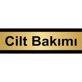 Özarslan Dizayn Cilt Bakımı 5x20 cm Altın Renk Metal Yönlendirme Levhası