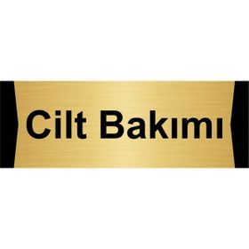 Özarslan Dizayn Cilt Bakımı 5x20 cm Altın Renk Metal Yönlendirme Levhası