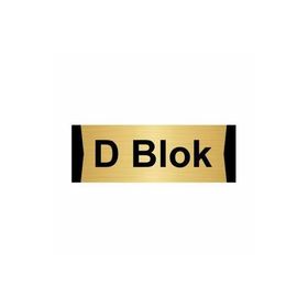 Özarslan Dizayn D Blok 10x20 cm Altın Renk Metal Yönlendirme Levhası