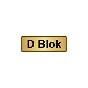 Özarslan Dizayn D Blok 10x20 cm Altın Renk Metal Yönlendirme Levhası