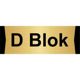 Özarslan Dizayn D Blok 5x20 cm Altın Renk Metal Yönlendirme Levhası