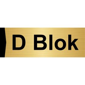 Özarslan Dizayn D Blok 5x20 cm Altın Renk Metal Yönlendirme Levhası