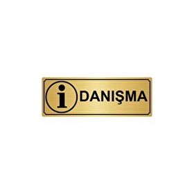 Özarslan Dizayn Danışma 10x20 cm Altın Renk Metal Yönlendirme Levhası