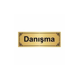 Özarslan Dizayn Danışma 7x20 cm Altın Renk Metal Yönlendirme Levhası