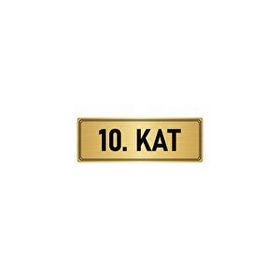 Özarslan Dizayn Departman Kapı İsimliği 10. Kat 5x20 cm Altın Renk Metal Yönlendirme Levhası