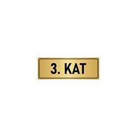 Özarslan Dizayn Departman Kapı İsimliği 3. Kat 5x20 cm Altın Renk Metal Yönlendirme Levhası
