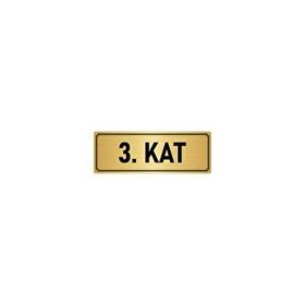 Özarslan Dizayn Departman Kapı İsimliği 3. Kat 5x20 cm Altın Renk Metal Yönlendirme Levhası