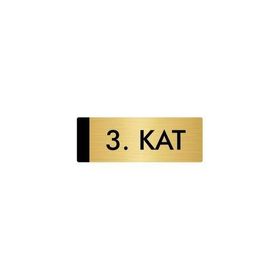 Özarslan Dizayn Departman Kapı İsimliği 3. Kat 5x20 cm Altın Renk Metal Yönlendirme Levhası