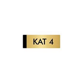 Özarslan Dizayn Departman Kapı İsimliği 4. Kat 10x20 cm Altın Renk Metal Yönlendirme Levhası
