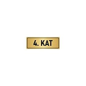 Özarslan Dizayn Departman Kapı İsimliği 4. Kat 10x20 cm Altın Renk Metal Yönlendirme Levhası