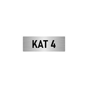 Özarslan Dizayn Departman Kapı İsimliği 4. Kat 5x20 cm Gümüş Renk Metal Yönlendirme Levhası