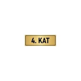 Özarslan Dizayn Departman Kapı İsimliği 4. Kat 7x20 cm Altın Renk Metal Yönlendirme Levhası