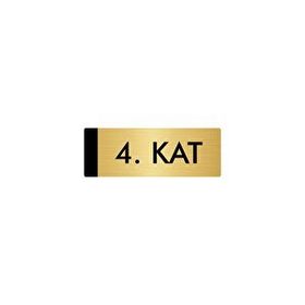 Özarslan Dizayn Departman Kapı İsimliği 4. Kat 7x20 cm Altın Renk Metal Yönlendirme Levhası