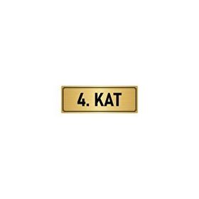 Özarslan Dizayn Departman Kapı İsimliği 4. Kat 7x20 cm Altın Renk Metal Yönlendirme Levhası