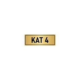 Özarslan Dizayn Departman Kapı İsimliği 4. Kat 7x20 cm Altın Renk Metal Yönlendirme Levhası