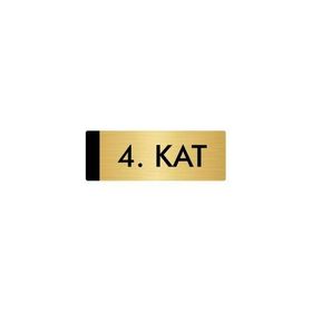 Özarslan Dizayn Departman Kapı İsimliği 4. Kat 7x20 cm Altın Renk Metal Yönlendirme Levhası