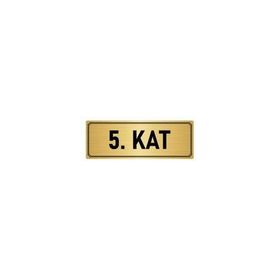 Özarslan Dizayn Departman Kapı İsimliği 5. Kat 5x20 cm Altın Renk Metal Yönlendirme Levhası