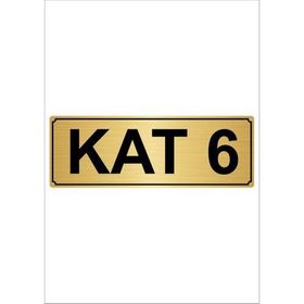 Özarslan Dizayn Departman Kapı İsimliği 6. Kat 10x20 cm Altın Renk Metal Yönlendirme Levhası