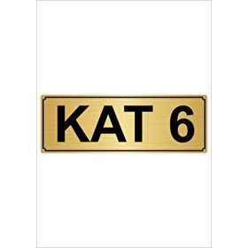 Özarslan Dizayn Departman Kapı İsimliği 6. Kat 10x20 cm Altın Renk Metal Yönlendirme Levhası
