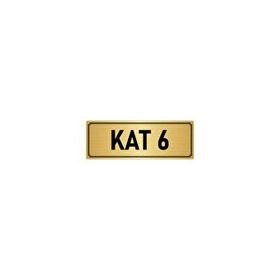 Özarslan Dizayn Departman Kapı İsimliği 6. Kat 10x20 cm Altın Renk Metal Yönlendirme Levhası