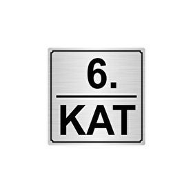 Özarslan Dizayn Departman Kapı İsimliği 6. Kat 5x20 cm Gümüş Renk Metal Yönlendirme Levhası