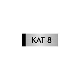 Özarslan Dizayn Departman Kapı İsimliği 8. Kat 10x20 cm Gümüş Renk Metal Yönlendirme Levhası
