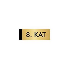Özarslan Dizayn Departman Kapı İsimliği 8. Kat 5x20 cm Altın Renk Metal Yönlendirme Levhası